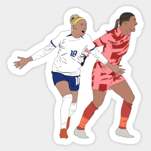 Chloe Kelly Mary Earps Penalty Shootout Celebration Minimalist Sticker